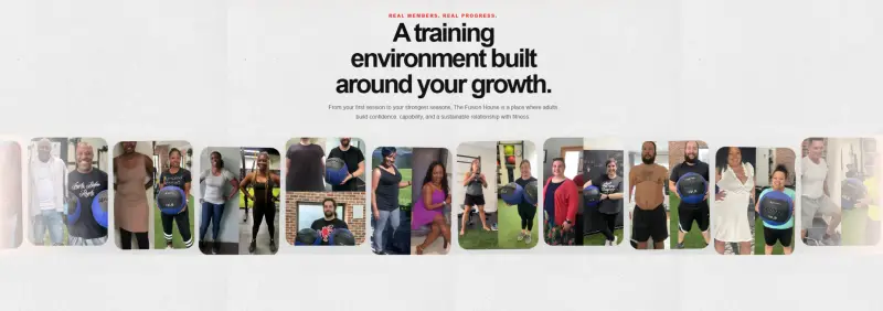 Fusion House Fitness boutique fitness website — screenshot 2