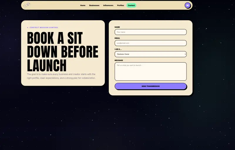 Mission Control creator marketplace — screenshot 2
